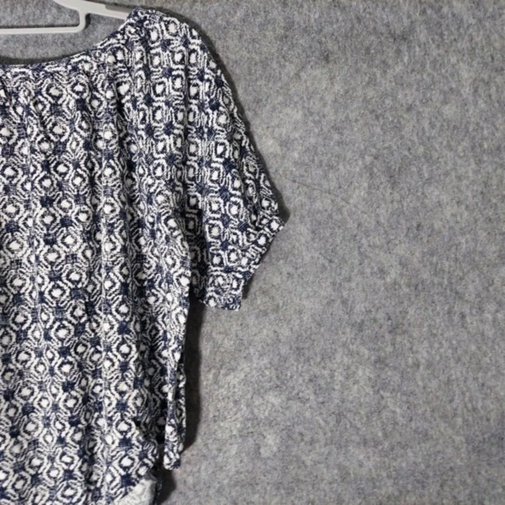 Abercrombie Fitch Top Women M Floral Puff Sleeve Round Hem Popover Boho Festival